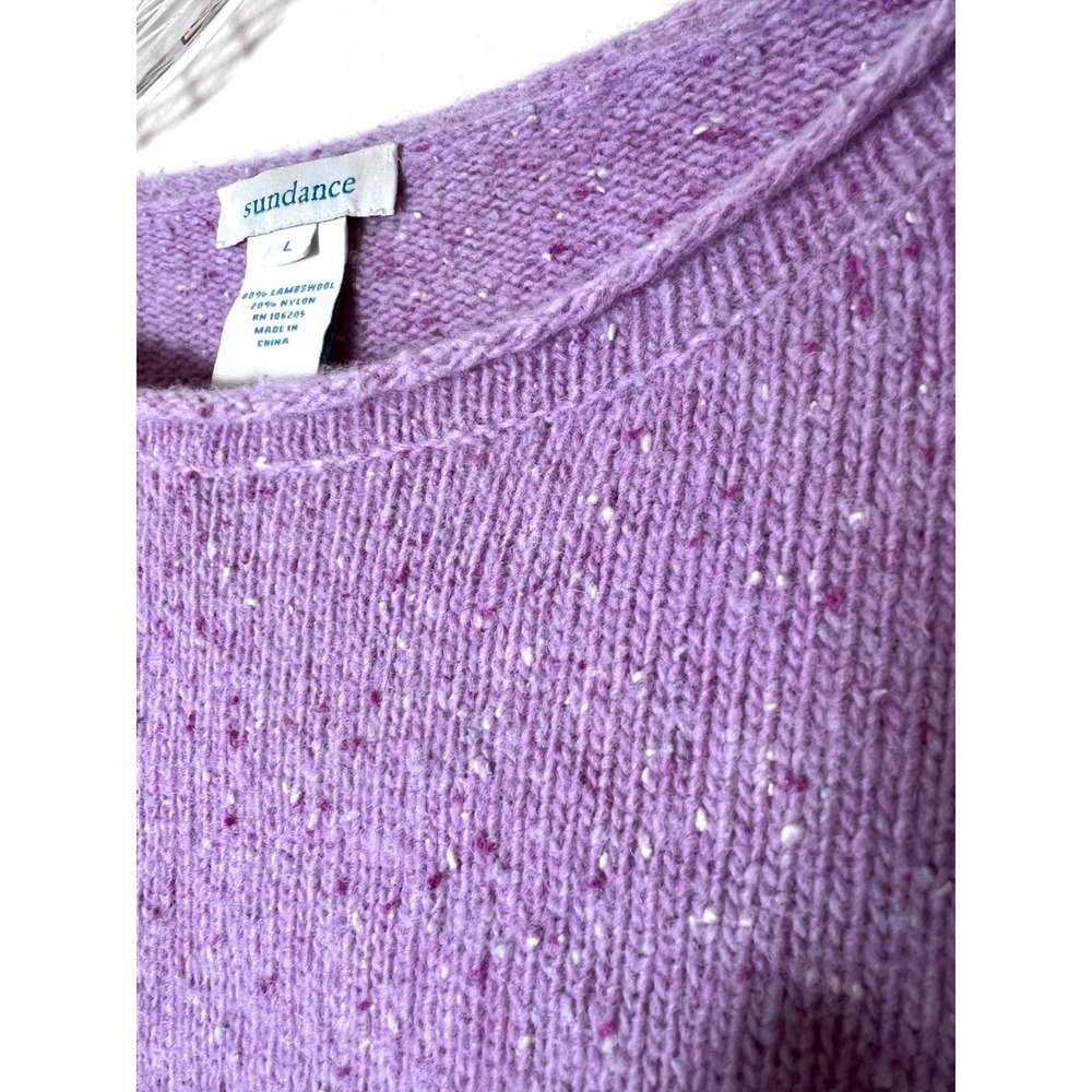 Sundance Lambswool Knit Sweater Size Large Purple Speckled Knit Boho